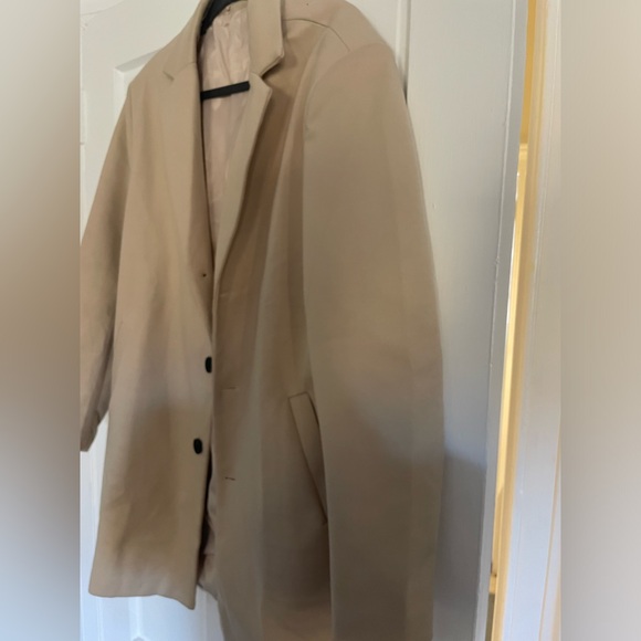 Men’s Peacoat, Tan, Extra Large, New - Picture 4 of 4